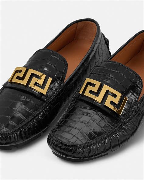 versace greca black|versace greca loafers male black.